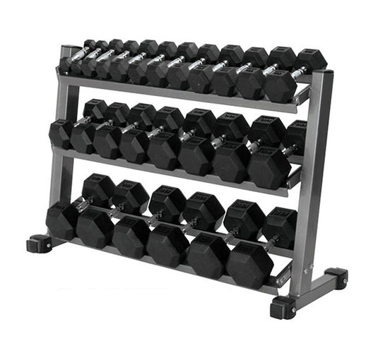 Hudson Steel 4 Foot 3 Tier Dumbbell Rack